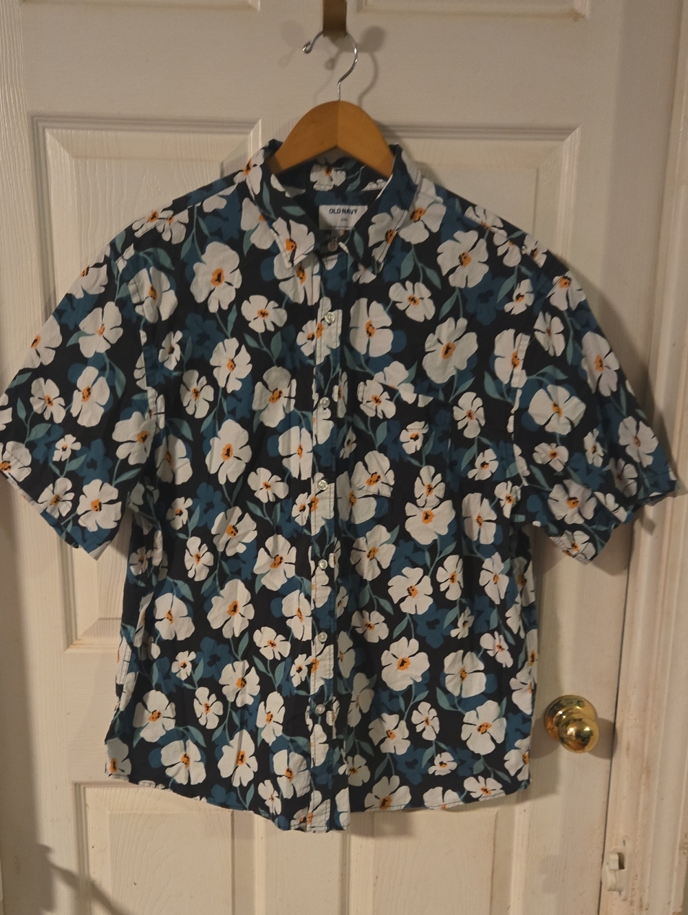 Old Navy Floral Short-Sleeve Button-Down Shirt